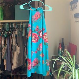 Blue floral dress